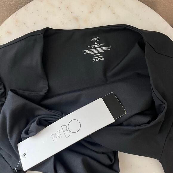 New PatBo Long Sleeve Cut-Out Top Stretch Active Black Large NWT - Picture 8 of 9